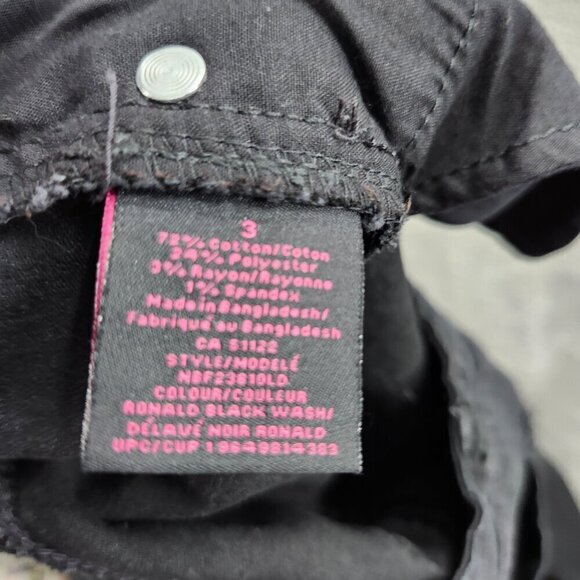 NOBO Jean Womens 3 Black Girlfriend Stretch  Flare Wide Leg Black - Picture 10 of 13